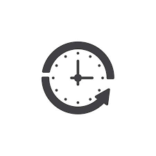 Clock And Circular Arrow Vector Icon