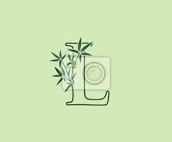 Bamboo L Letter Logo Green L Bamboo