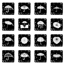Umbrella Icon Grunge Style Umbrella