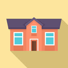 Town Cottage Icon Flat Ilration Of
