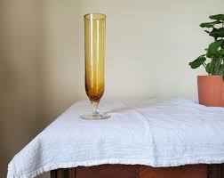 Vintage Amber Glass Bud Vase
