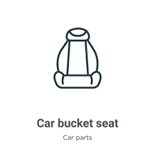 Car Bucket Seat Outline Vector Icon