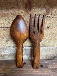 Spoon Vintage Tiki Wall Decor Wood Fork