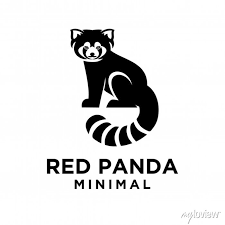 Red Panda Silhouette Logo Icon Design