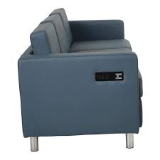 Blue Faux Leather 3 Seater Lawson Sofa