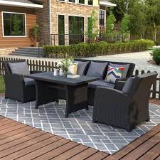 4 Piece Wicker Patio Conversation Set