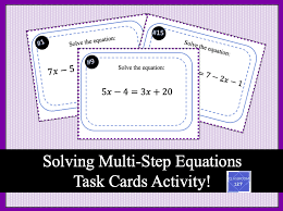 Solving Multi Step Equations Task Cards