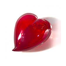 Cupido Bright Red Murano Glass Heart