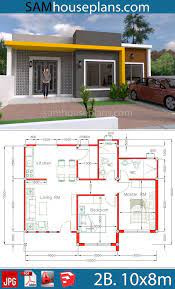 House Plans 13x9 5m Full Plan 2beds