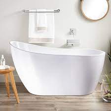 Vanity Art Va6525 54 X 28 Freestanding Soaking Acrylic Bathtub Color White Polished Chrome