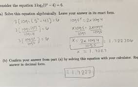 Solved Onsider The Equation 3 Log 54