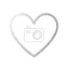 Silver Heart Icon Vector Line Posters