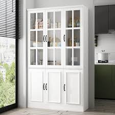 Hutch Kitchen Cabinet With Glass Doors