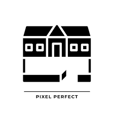 Ranch House Black Glyph Icon Single