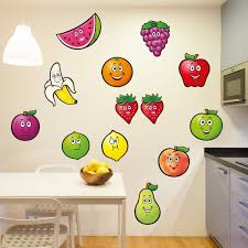Kitchen Wall Sticker Smiley Face Fruit
