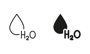 H2o Silhouette And Line Icon Set Water