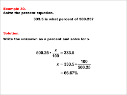 Math Example Percents Equations With