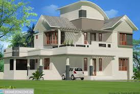 Two Floor House Plan In Mixed Roof Style