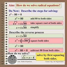 Aim How Do We Solve Radical Equations