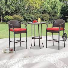 Wicker Round Table Outdoor Bistro Set