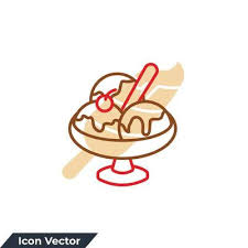 Ice Cream Bowl Icon Logo Vector