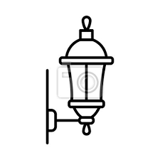 Wall Sconce Lamp Line Icon Posters