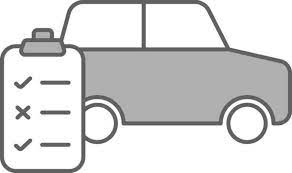 Car Checklist Icon In White And Gray
