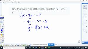 Linear Equation 5x 4y 8