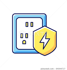 Surge Protection Rgb Color Icon