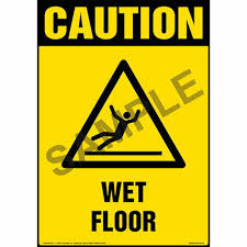 Caution Wet Floor Sign With Icon