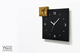 Modern Square Black Aluminum Wall Clock