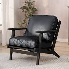 Pu Leather Solid Wood Accent Chair