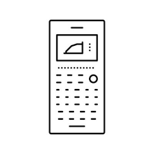 Graphing Calculator Line Icon Vector