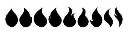 Black Fire Flame Vector Art Icons And