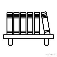 Library Book Shelf Icon Outline