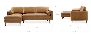 Madison Leather Chaise Sectional Sofa