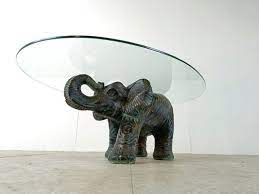 Vintage Plaster Elephant Coffee Table