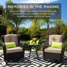 Gray Wicker Patio Outdoor Bistro Set