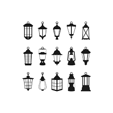 Set Of Various Silhouette Lantern Or