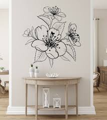 Cherry Blossom Wall Decal Flowers Line