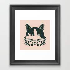 Minmo Cat Icon Framed Art Print By Erin