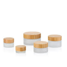Whole Bamboo Lid Glass Cream Jars
