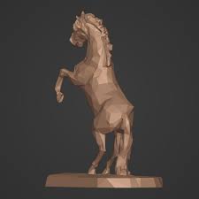 Geometric Horse Statue Corten Steel