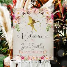 Fairy Baby Shower Welcome Sign Fl