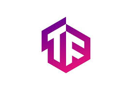Blue Color Tf Letter Logo Icon Design