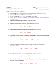 Chemistry Name Balancing And Net Ionic