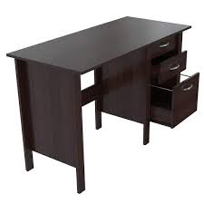 Writing Desk With 3 Drawers Espresso Inval