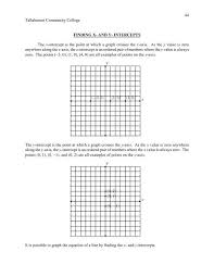 Finding X And Y Intercepts Pdf