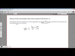 Solving A Fraction Word Problem Using A