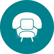Stylish Chair Flat Round Icon Iconbunny